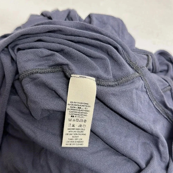 Free People To The Tropics Top Blouse Long Sleeve Tee Shirt Blue New Size Small - Picture 10 of 11